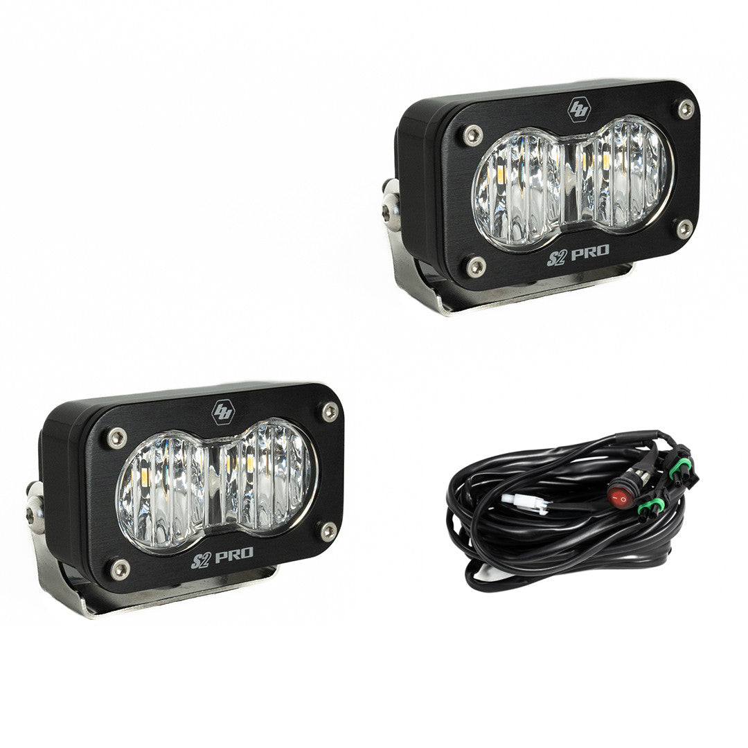 BAJA DESIGNS S2 Pro Black LED Auxiliary Light Pod Pair - Universal