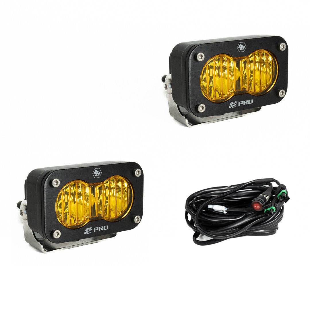 BAJA DESIGNS S2 Pro Black LED Auxiliary Light Pod Pair - Universal