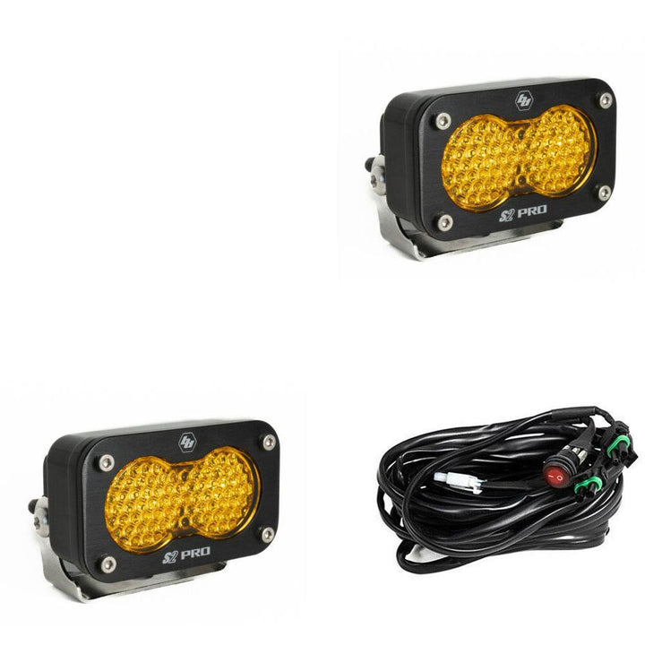 BAJA DESIGNS S2 Pro Black LED Auxiliary Light Pod Pair - Universal