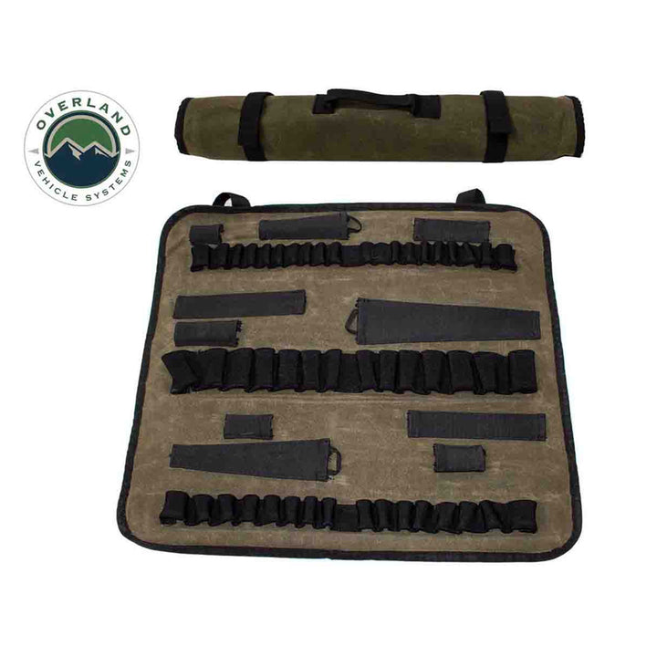 OVERLAND VEHICLE SYSTEMS OVS Rolled Socket Organizer Storage Bag - #16 Waxed Canvas